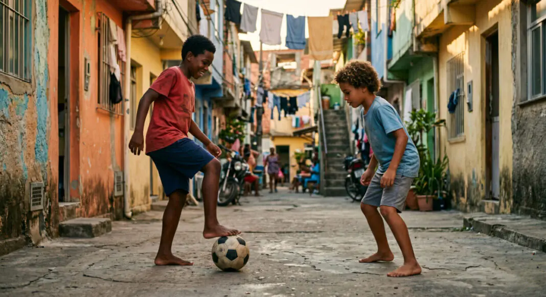 Football Game Children Brazil